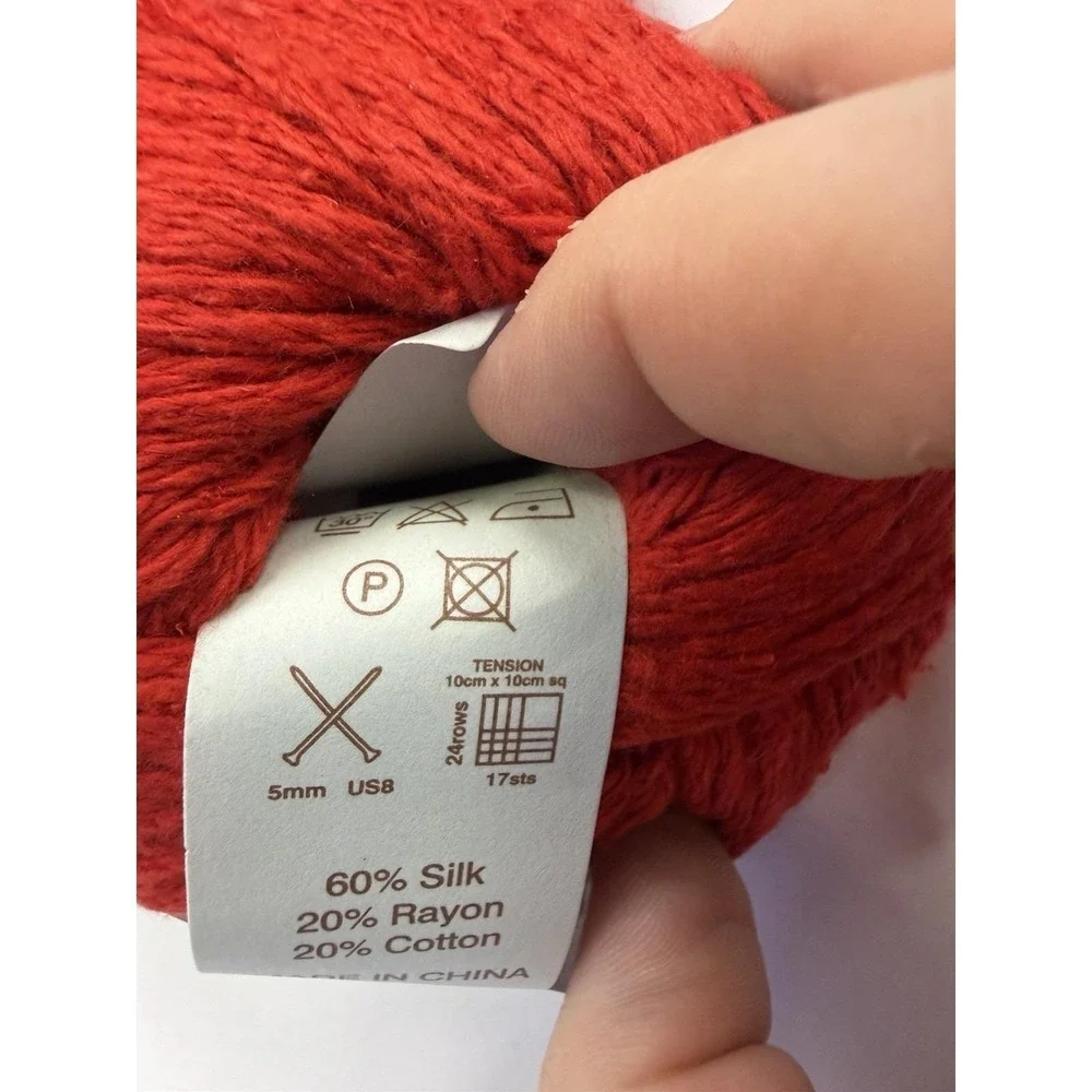 10‎ Skeins Debbie Bliss Stella Red Silk Rayon Cotton